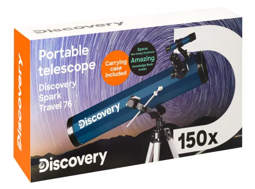 picture Levenhuk Discovery Spark Travel 76 Telescope with book,  17