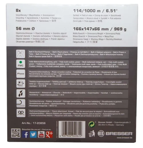 photograph Bresser Pirsch 8x56 Binoculars,  14