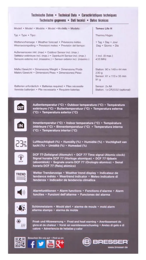 photograph Bresser Temeo Life H Weather Station with Color Display, black,  14