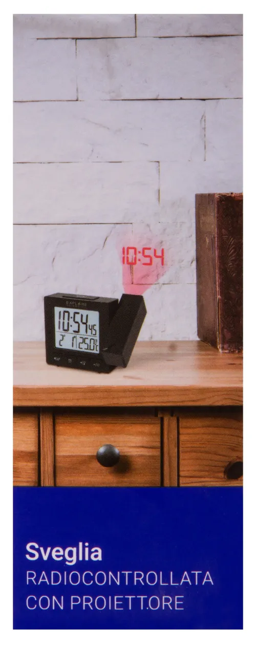 photo Explore Scientific RC Digital Projection Clock with Indoor Temperature, black,  18