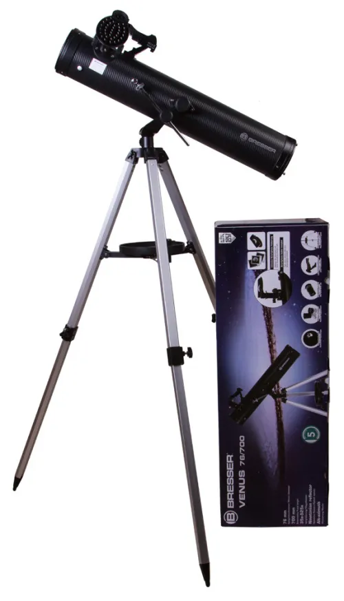 photograph Bresser Venus 76/700 Telescope with smartphone adapter,  12