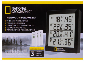 National Geographic station météo 11,9 x 10,4 cm noir 4 parties