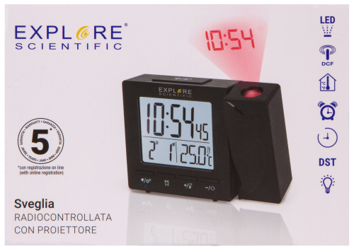 Orologio a proiezione digitale RC Explore Scientific con temperatura  interna, nero – Acquista dal sito web ufficiale di Levenhuk in Italia