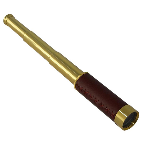 picture Omegon 12x30 brass pocket Telescope with storage box