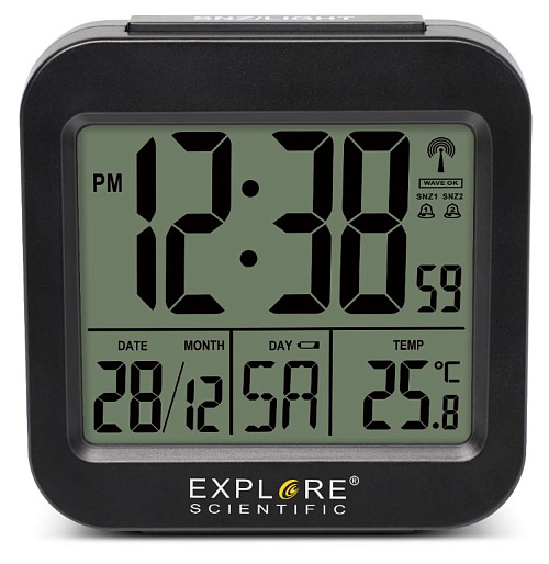 photo Explore Scientific RC Alarm Clock, black